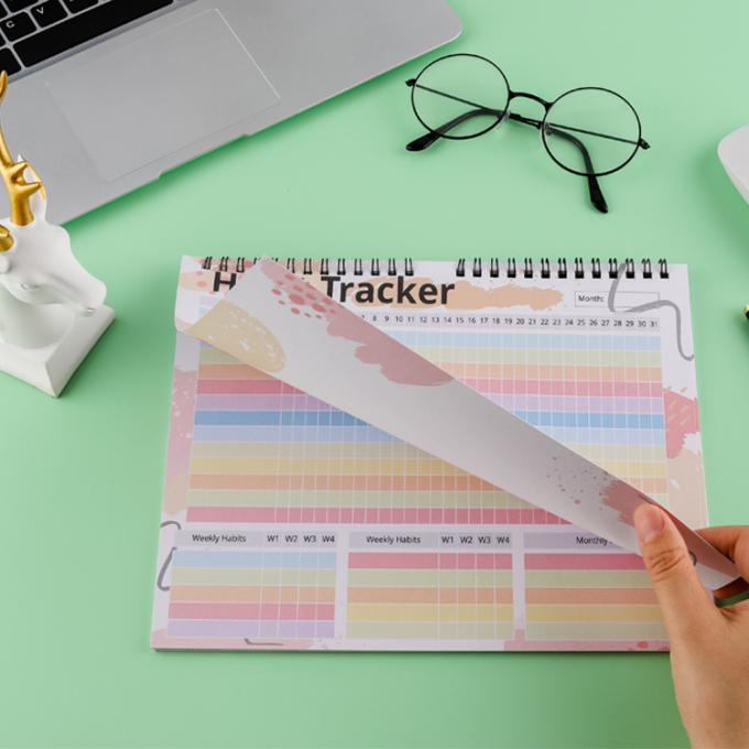 CMYK 2021-2022 A4 A5 ربط الأسلاك المزدوجة خطة يومية أسبوعية كتاب ملاحظات الطباعة 4