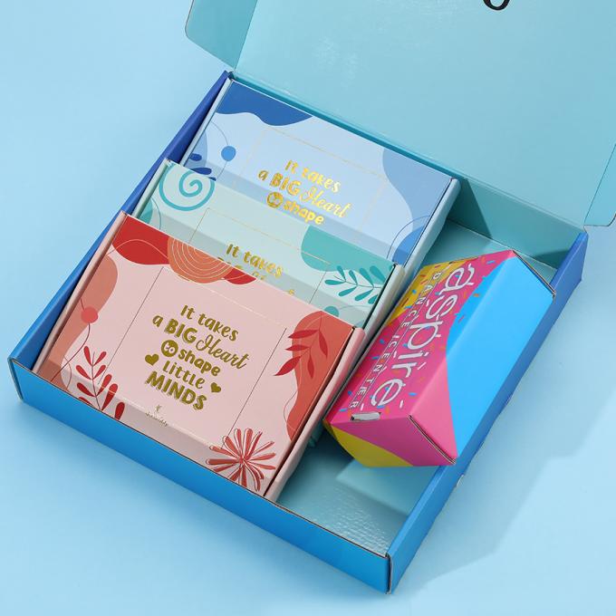 CMYK الورق المخصص التعبئة والتغليف الماكياج صندوق البريد الكرتون الورق المقوى المموجة تجميل صناديق الشحن مع الشعار 8