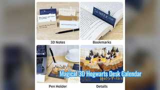 هدية لديكور مكتب المفكرة بتقويم ثلاثي الأبعاد من Hogwarts Castle